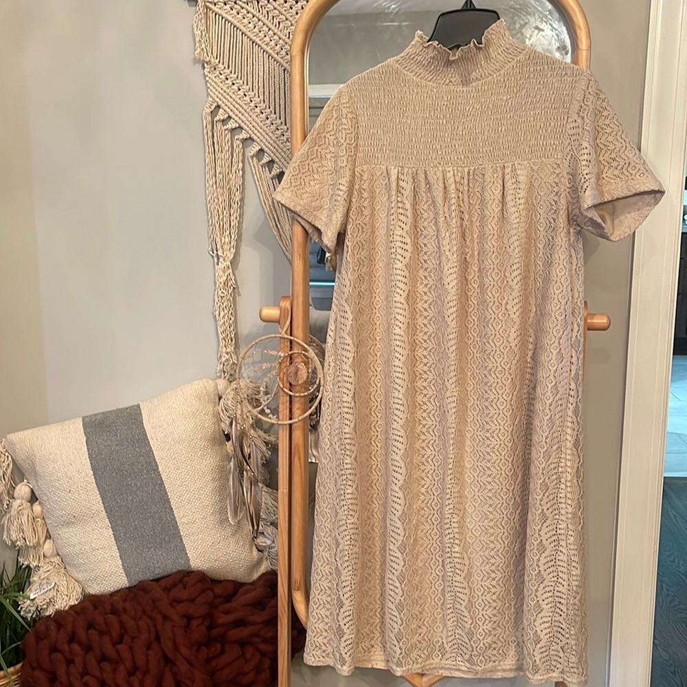 Mock Neck Baby Doll Style Dress